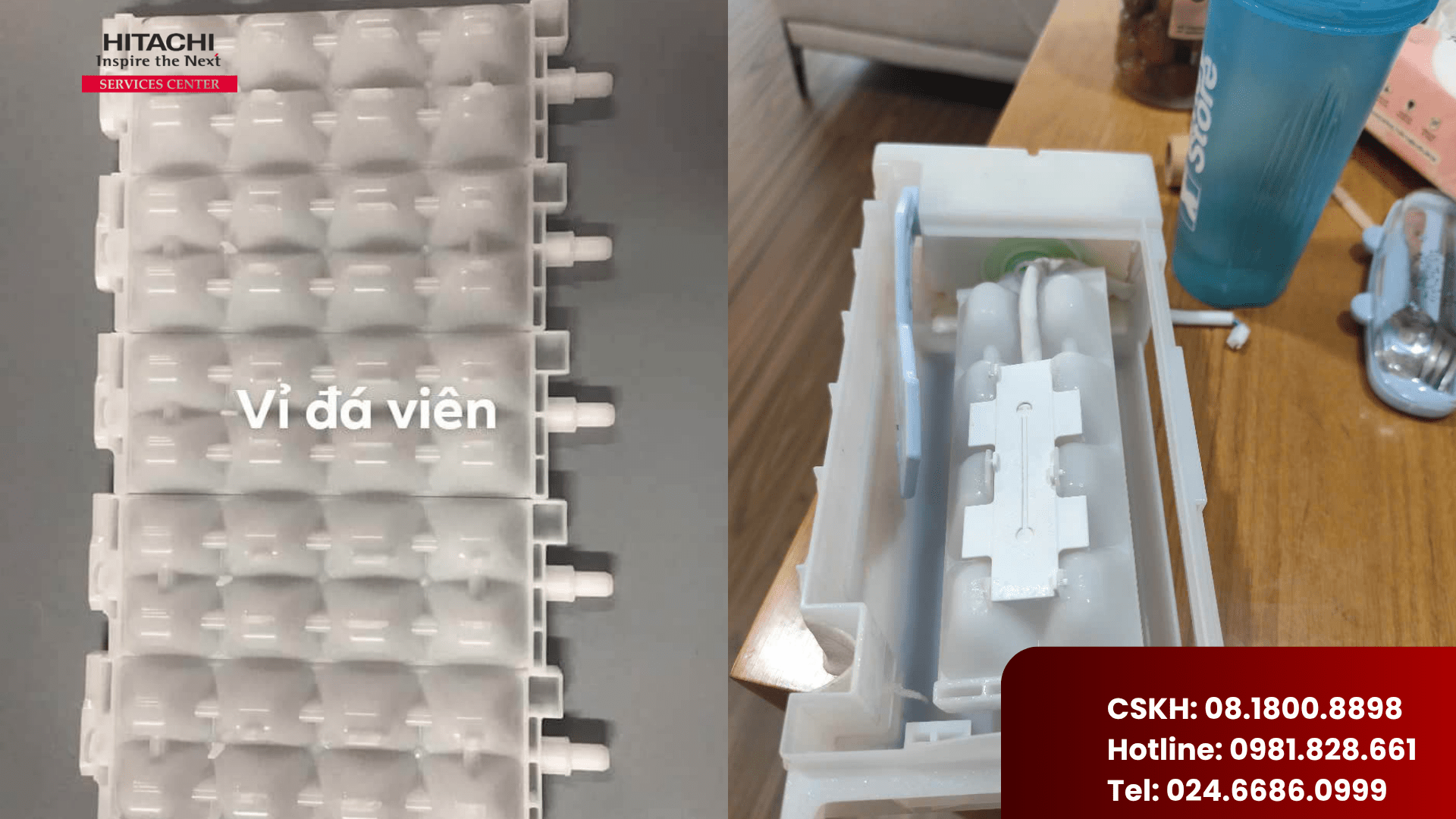 Hướng dẫn test đá rơi tự động tủ lạnh Hitachi - sửa chữa tủ lạnh Hitachi tại nhà (2)